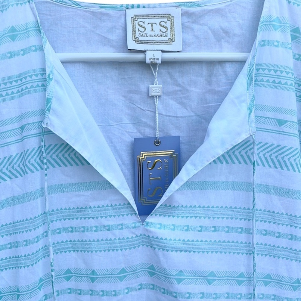 Sail to Sable Mint Green & White Long Sleeve Maxi Dress - Picture 8 of 9